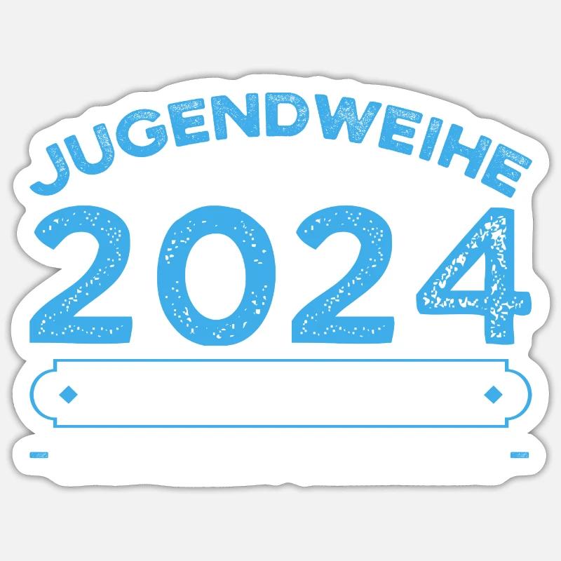 Jugendweihe 2024 Jugend Erwachsen Werden Geschenk - Sticker Größe S (10 x 10 cm) - Mattweiß