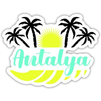 Antalya - Sticker size S (10 x 10 cm) - white matte - Front