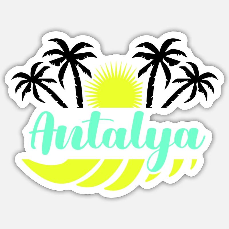 Antalya - Sticker taille S (10 x 10 cm) - blanc mat
