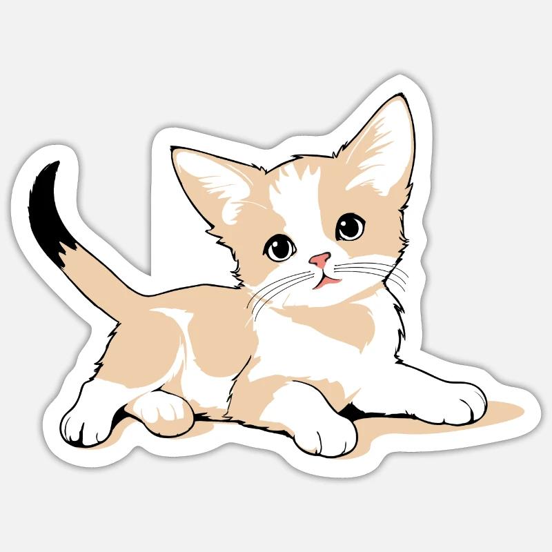 Kätzchen - Sticker Größe S (10 x 10 cm) - Mattweiß