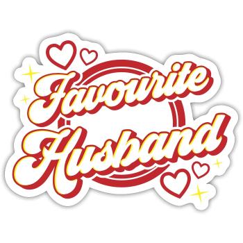 Favourite Husband | Farben änderbar - Sticker Größe S (10 x 10 cm) - Mattweiß - Vorne
