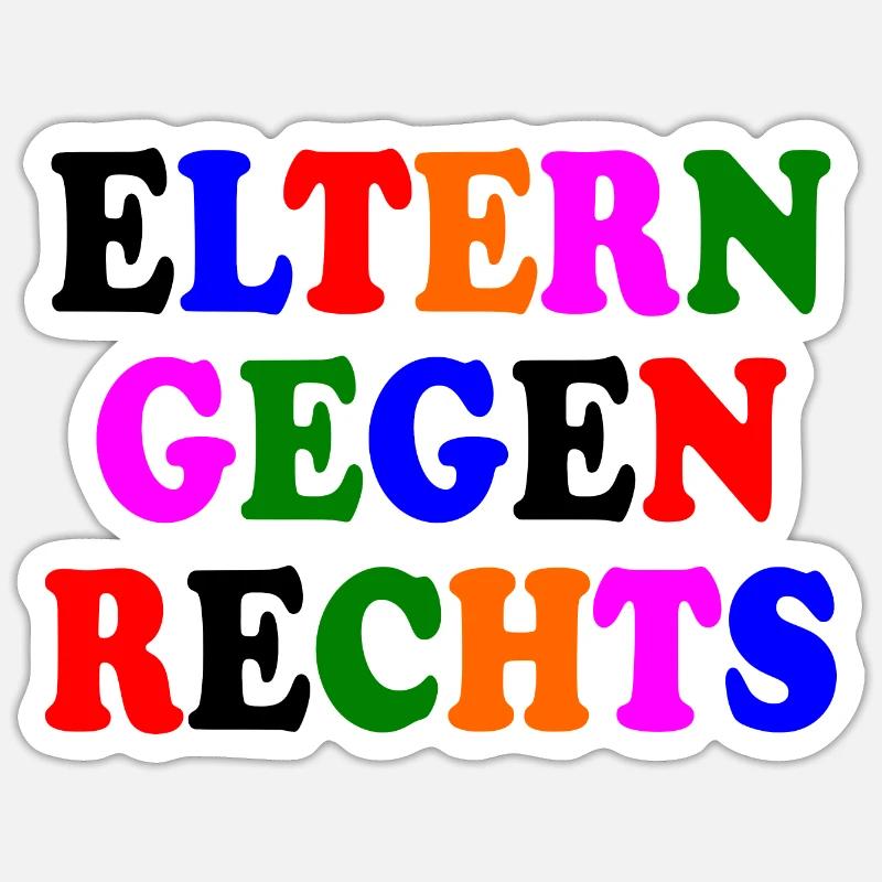 Eltern gegen rechts - Sticker Größe S (10 x 10 cm) - Mattweiß