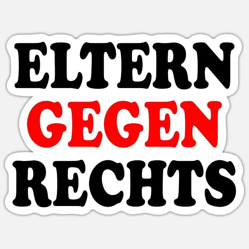 Eltern gegen rechts - Sticker Größe S (10 x 10 cm) - Mattweiß