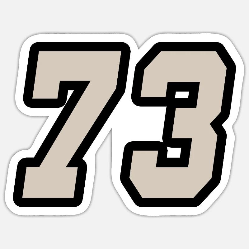 Nummer dreiundsiebzig 73 - Sticker Größe S (10 x 10 cm) - Mattweiß