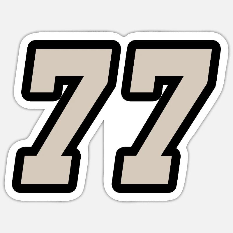 Nummer siebenundsiebzig 77 Sticker Größe S (10 x 10 cm)