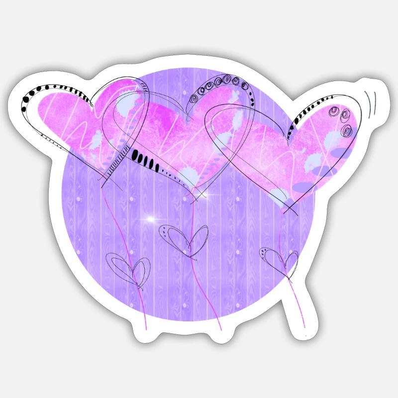 Dancing Hearts - Sticker Größe S (10 x 10 cm) - Mattweiß