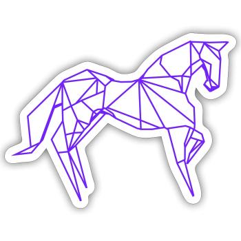 Geometrisches Pferd - Sticker Größe S (10 x 10 cm) - Mattweiß - Vorne