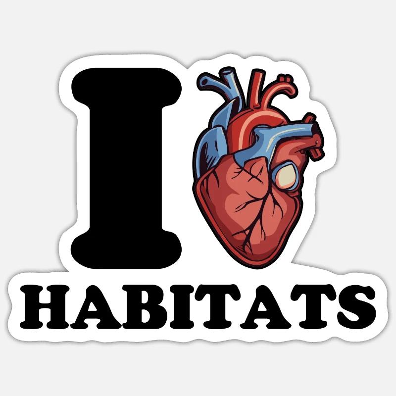 J’adore Habitats - Sticker taille S (10 x 10 cm) - blanc mat