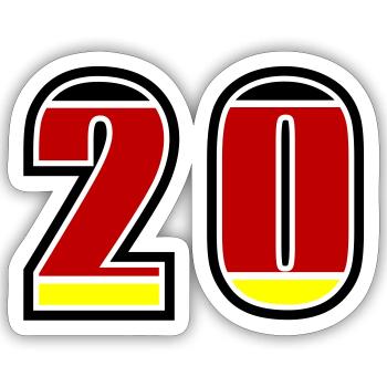 20 Number Germany Jersey - Sticker size S (10 x 10 cm) - white matte - Front
