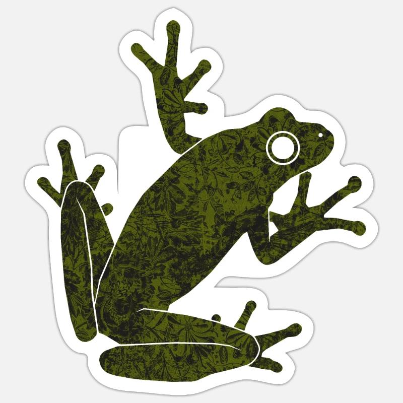 Frosch - Sticker Größe S (10 x 10 cm) - Mattweiß