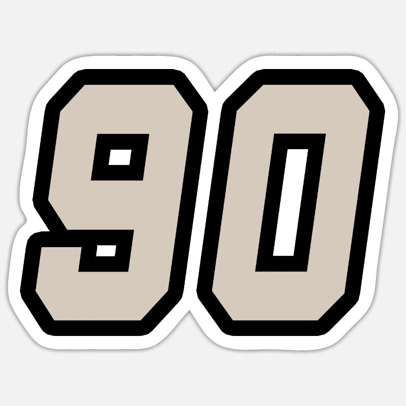 Nummer neunzig 90 - Sticker Größe S (10 x 10 cm) - Mattweiß