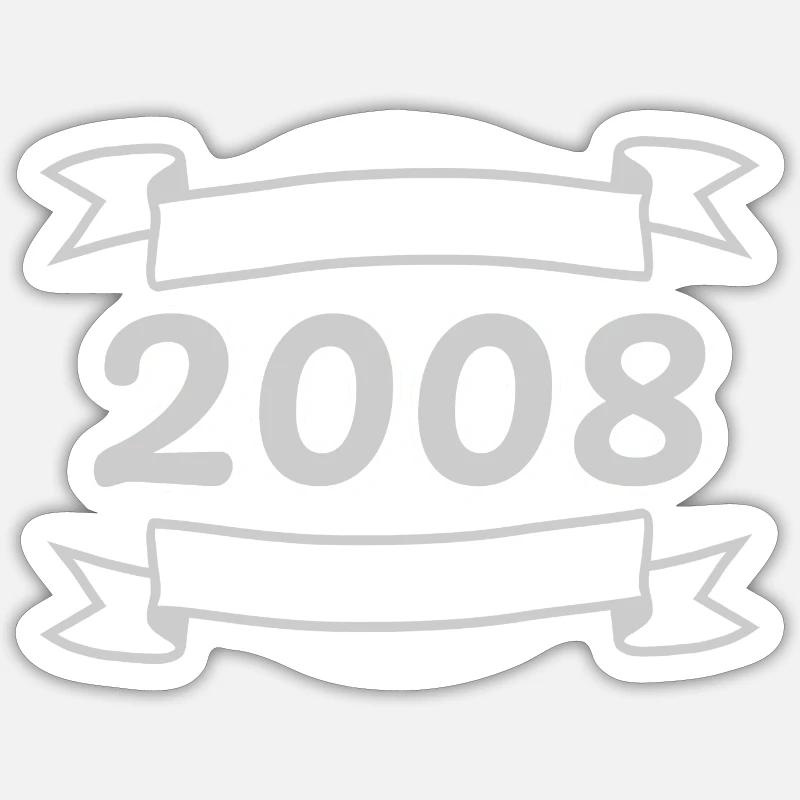 2008 2008 - Sticker taille S (10 x 10 cm) - blanc mat