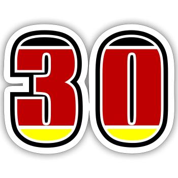 30 Number Germany Jersey - Sticker size S (10 x 10 cm) - white matte - Front
