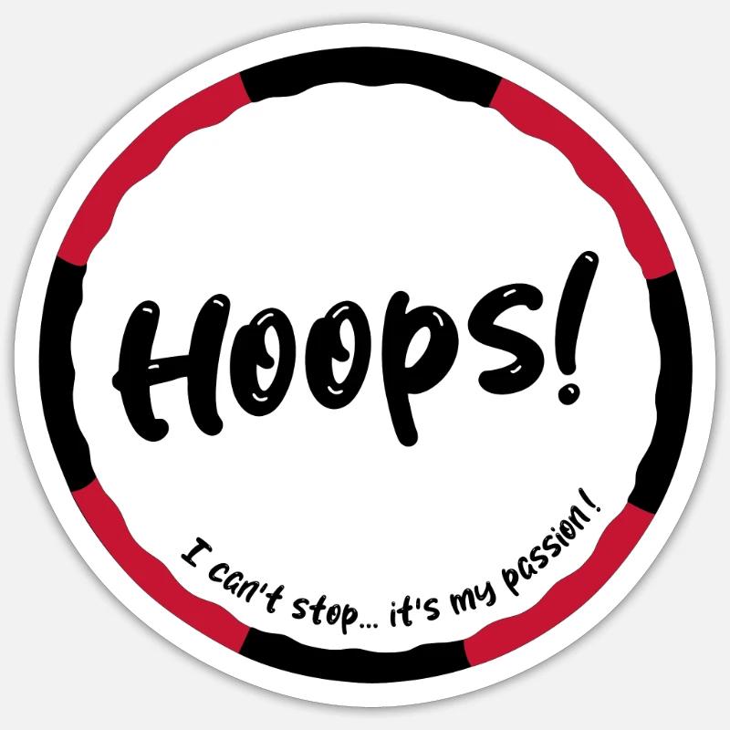 Hoops - Sticker Größe S (10 x 10 cm) - Mattweiß