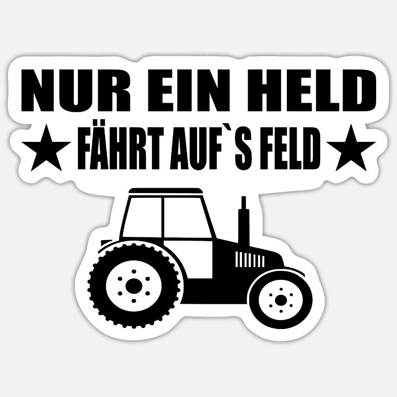 Traktor - Sticker Größe S (10 x 10 cm) - Mattweiß