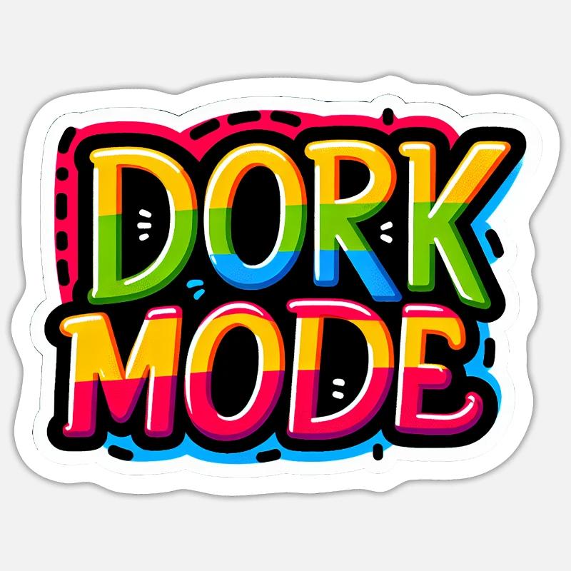 Mode Dork 5 - Sticker taille S (10 x 10 cm) - blanc mat