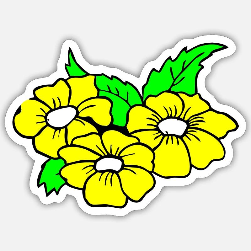Blumen - Sticker Größe S (10 x 10 cm) - Mattweiß