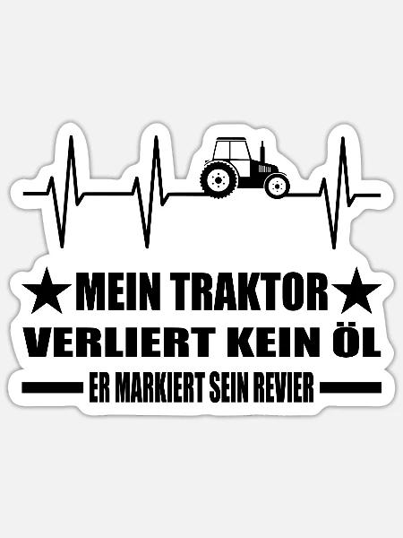 Traktor - Sticker Größe S (10 x 10 cm) - Mattweiß