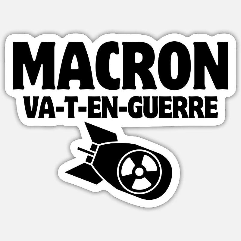 anti-war, Macron, stop war - Sticker size S (10 x 10 cm) - white matte