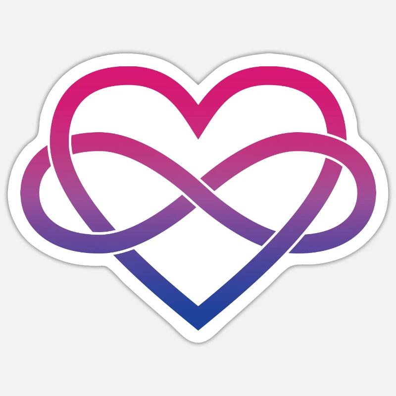 Polyamory Infinity Heart - Bi Sticker size S (10 x 10 cm)