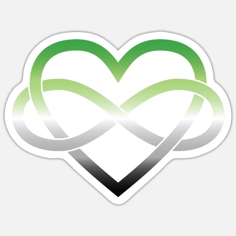 Polyamory Infinity Heart - Aromantic Sticker size S (10 x 10 cm)