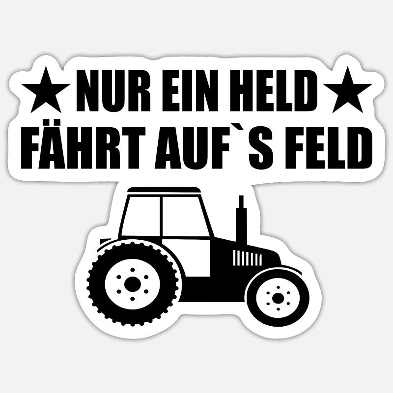 Traktor - Sticker Größe S (10 x 10 cm) - Mattweiß