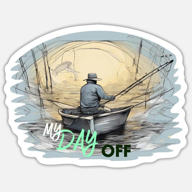 Fishen - Sticker Größe S (10 x 10 cm) - Mattweiß