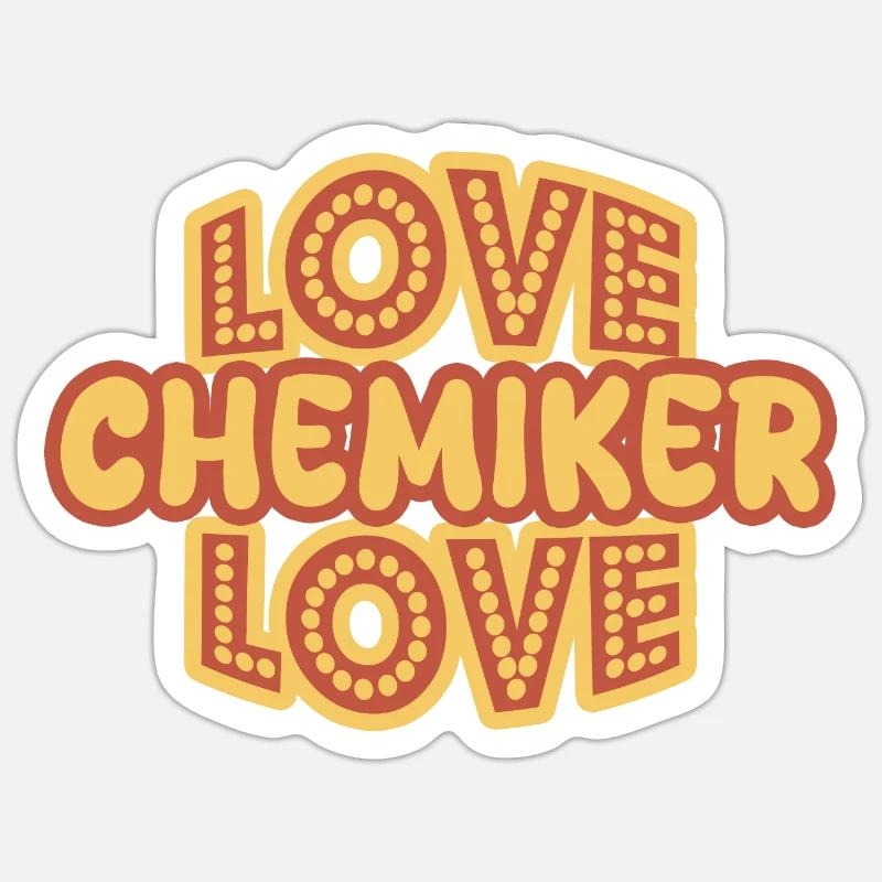 Emploi Chimiste - Sticker taille S (10 x 10 cm) - blanc mat