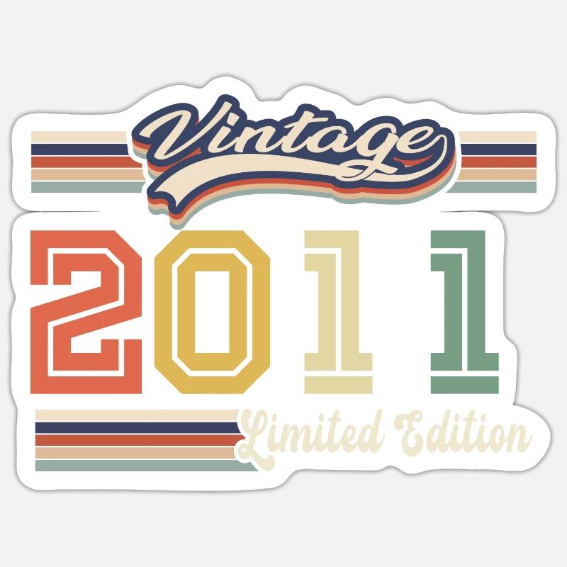 Tolles Geburtstagsgeschenk 2011 seit 2011 kam - Sticker Größe S (10 x 10 cm) - Mattweiß