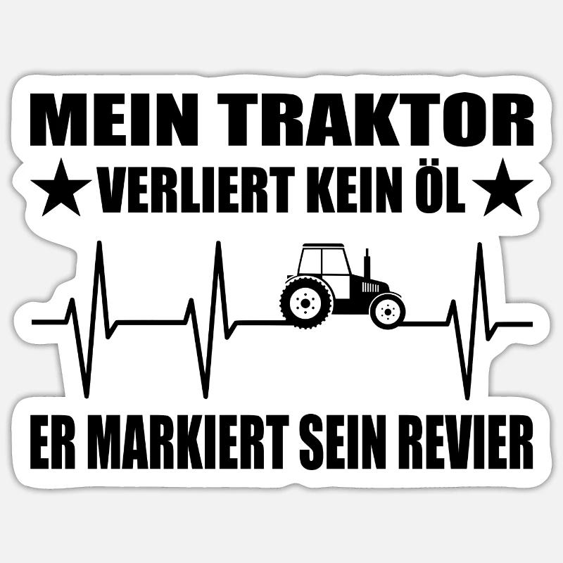 Traktor - Sticker Größe S (10 x 10 cm) - Mattweiß