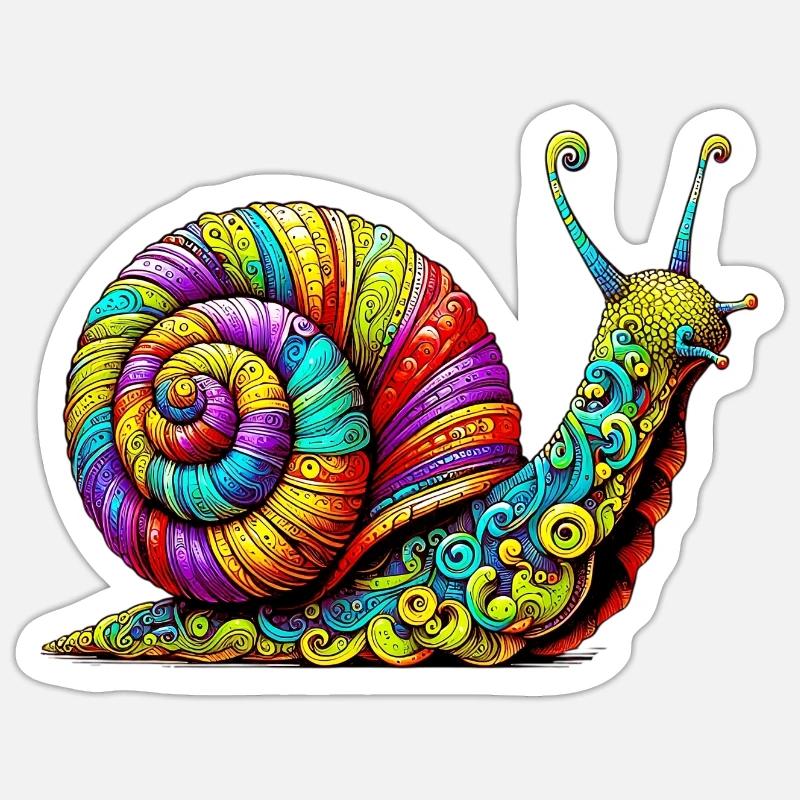 Escargot - Sticker taille S (10 x 10 cm) - blanc mat