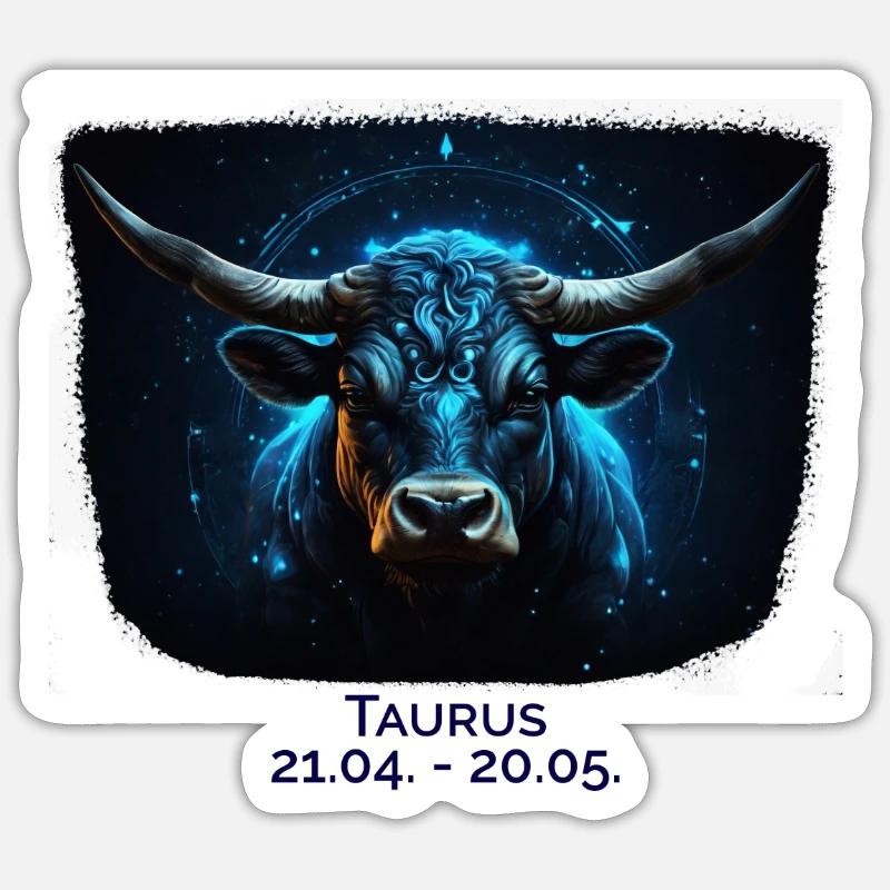 Sternzeichen Stier Datum Sticker Größe S (10 x 10 cm)