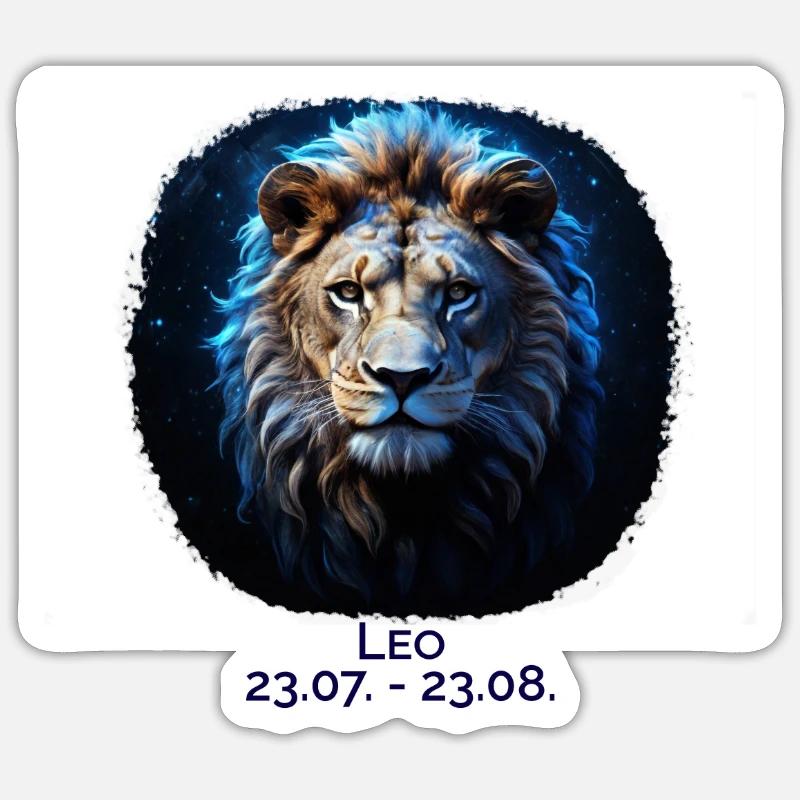 Sternzeichen Löwe Datum Sticker Größe S (10 x 10 cm)