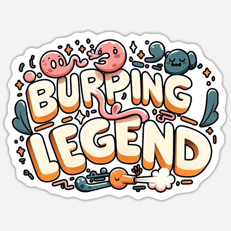 Burping Legend 19 - Sticker size S (10 x 10 cm) - white matte