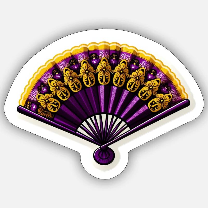 Orientalischer Fächer - Sticker Größe S (10 x 10 cm) - Mattweiß