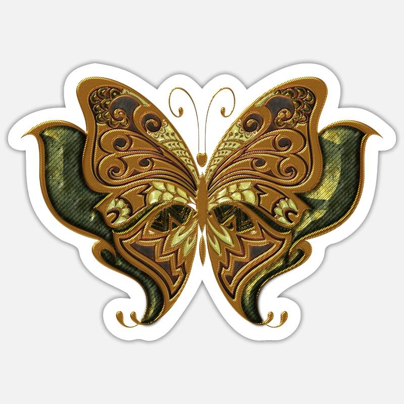 Superbe papillon élégant. - Sticker taille S (10 x 10 cm) - blanc mat