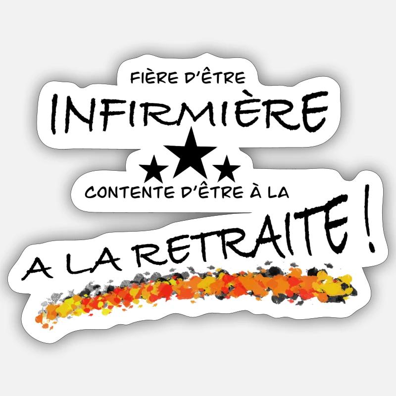 Infirmière à la retraite - Sticker taille S (10 x 10 cm) - blanc mat