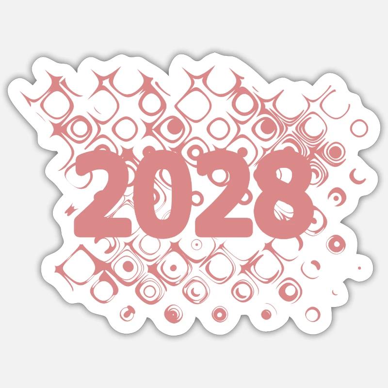 Year 2028 - Sticker size S (10 x 10 cm) - white matte