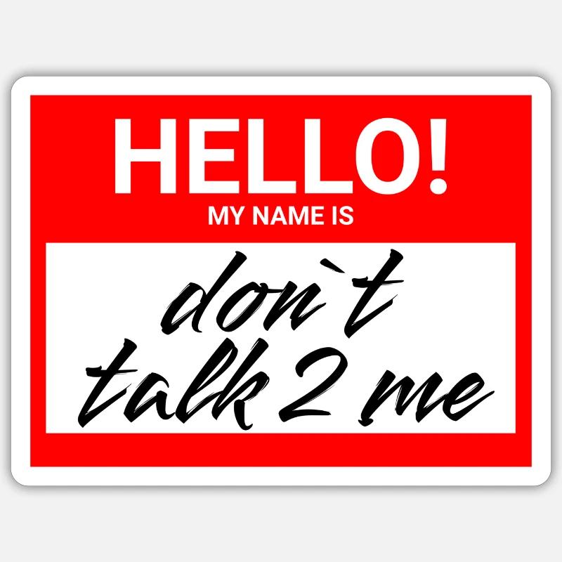 Hello - Sticker Größe S (10 x 10 cm) - Mattweiß