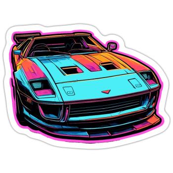 Car / Vehicle / Passenger Car / Mobile / Old Timer / Driving - Sticker size S (10 x 10 cm) - white matte - Front