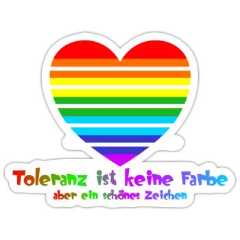 love pride Regenbogen Toleranz LGBTQIA+ - Sticker Größe S (10 x 10 cm) - Mattweiß - Vorne