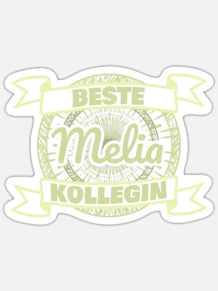 Melia als Arbeitskollegin - Sticker Größe S (10 x 10 cm) - Mattweiß