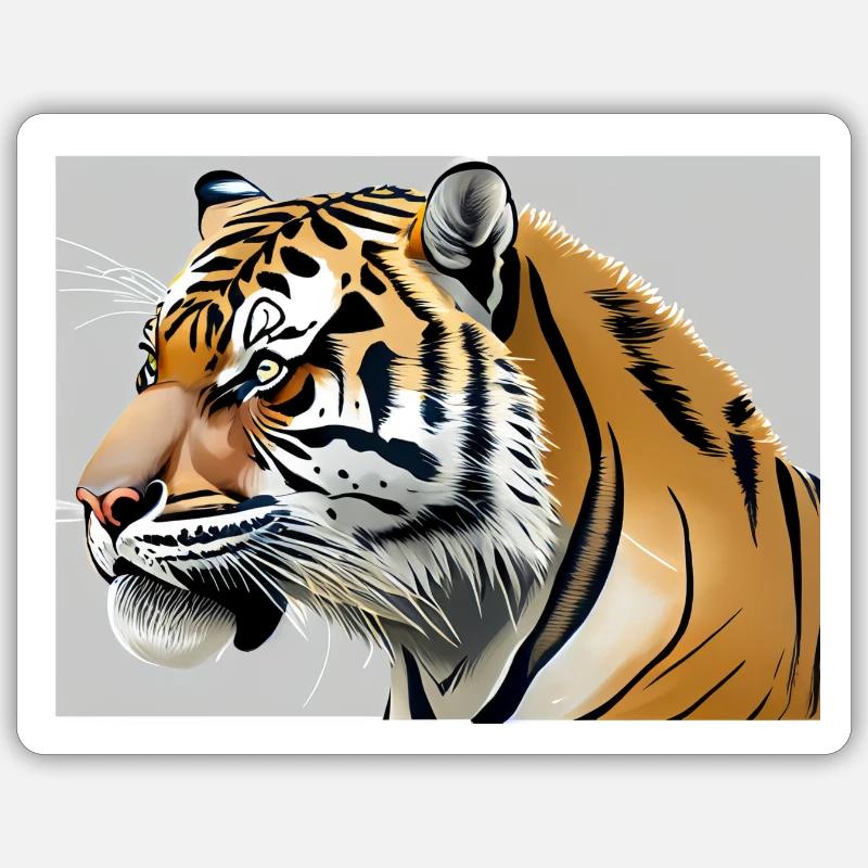 Tiger - Sticker Größe S (10 x 10 cm) - Mattweiß