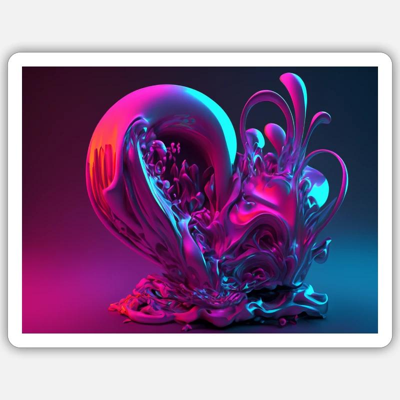 3D-Art - Sticker Größe S (10 x 10 cm) - Mattweiß