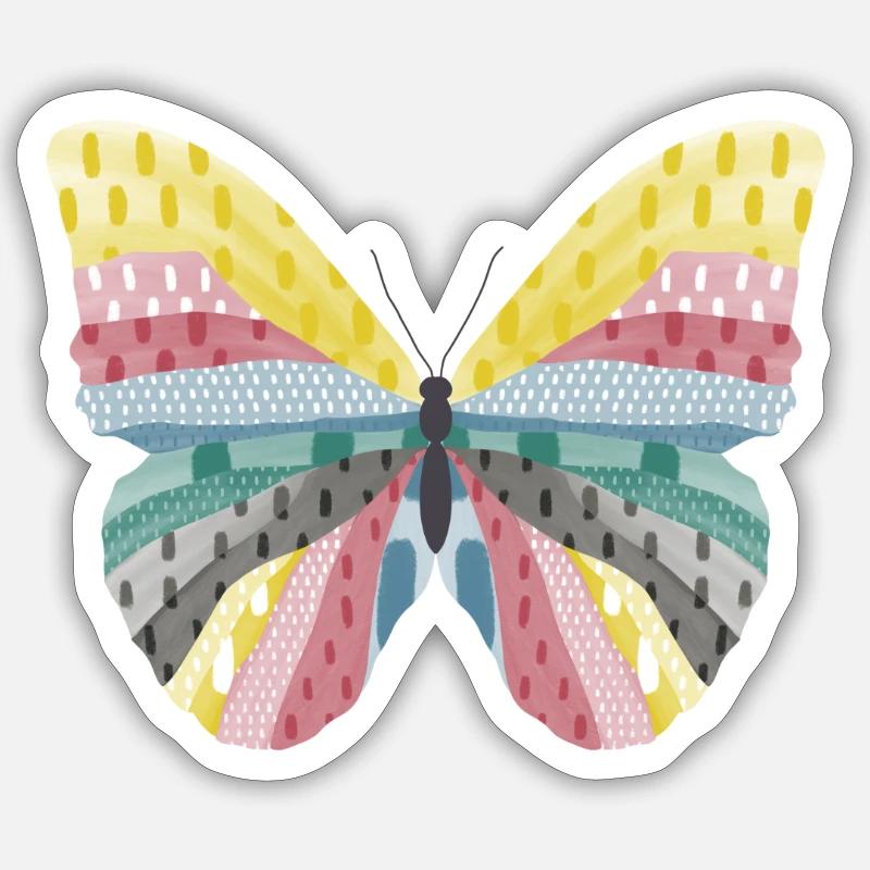 Farfallala N°1 - Sticker taille S (10 x 10 cm) - blanc mat