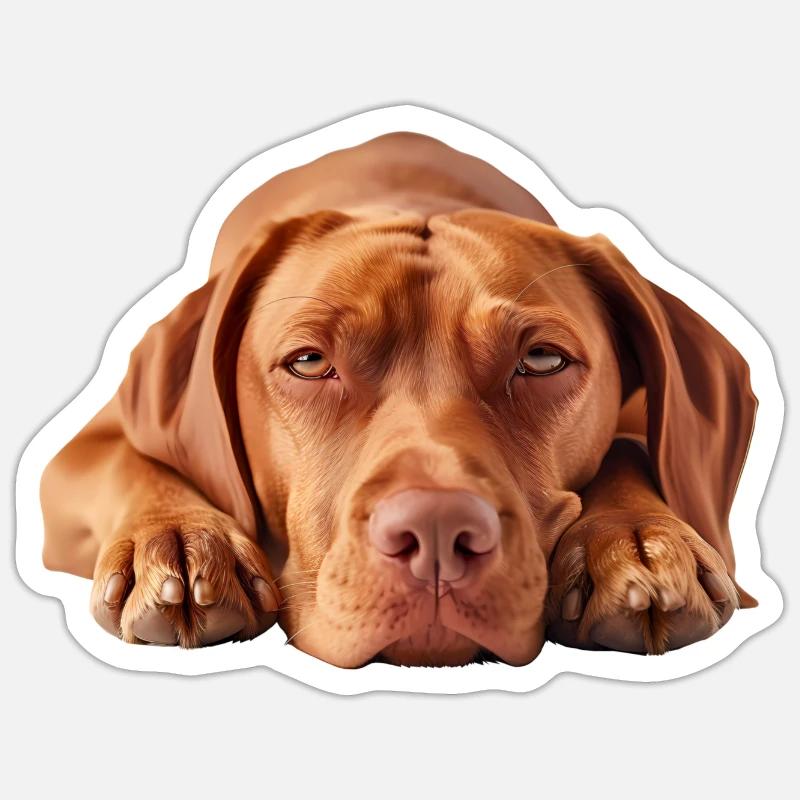 Vizsla - Sticker taille S (10 x 10 cm) - blanc mat