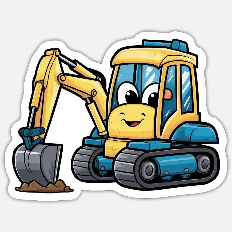 Les pelles pour enfants - les petits constructeurs Sticker taille S (10 x 10 cm)