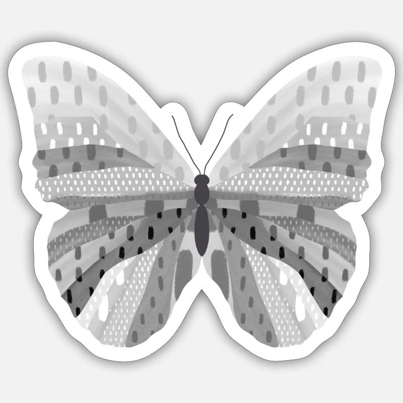 Farfallala N°2 - Sticker Größe S (10 x 10 cm) - Mattweiß