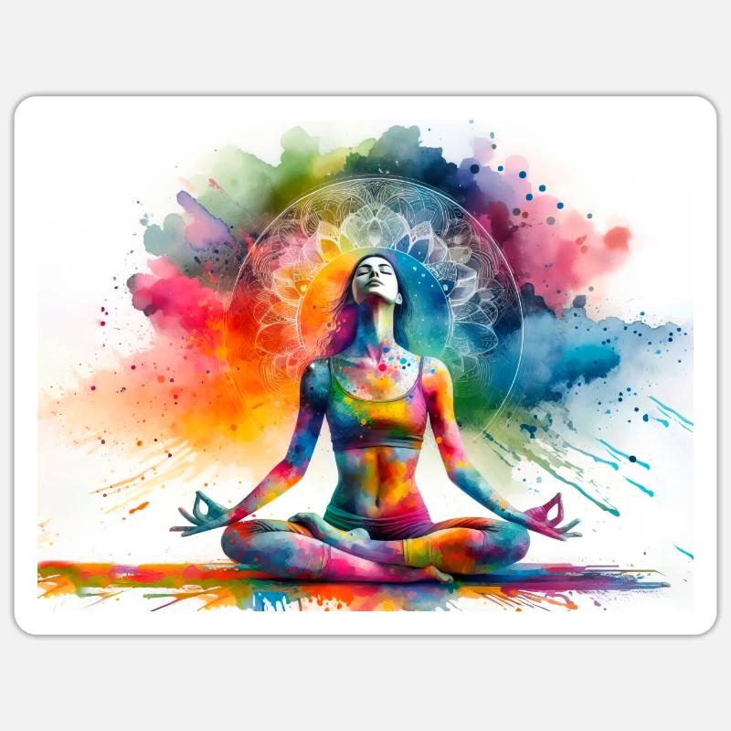 Yoga Exercise - Sticker size S (10 x 10 cm) - white matte