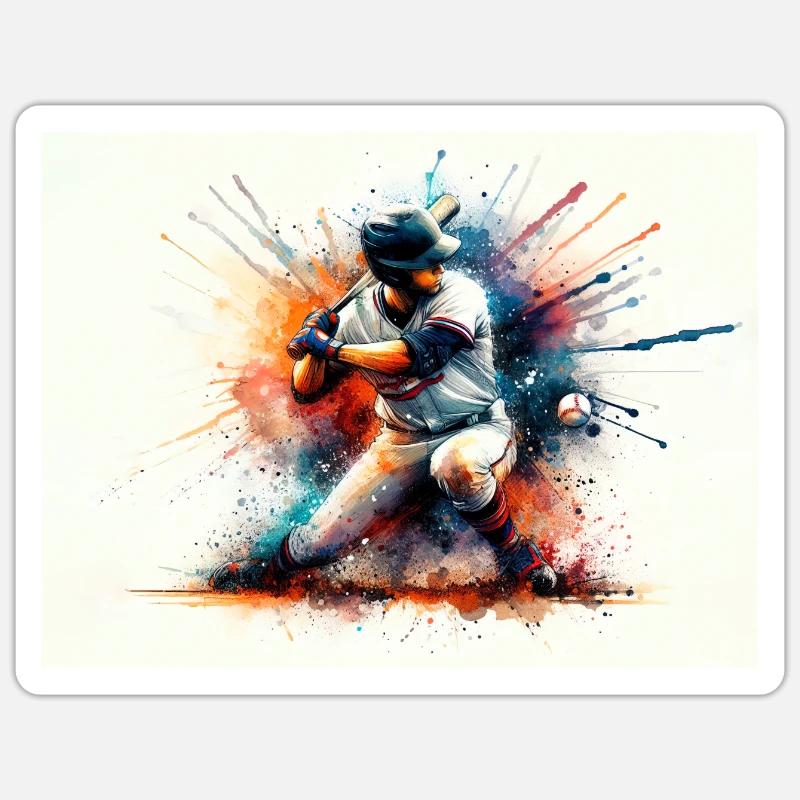 Baseball player - Sticker size S (10 x 10 cm) - white matte
